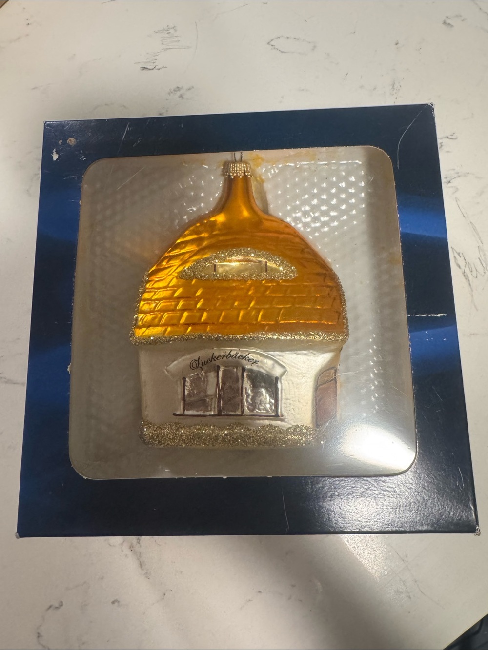 Vintage Hutschenreuther Christmas Blown Glass Village House Ornament Germany